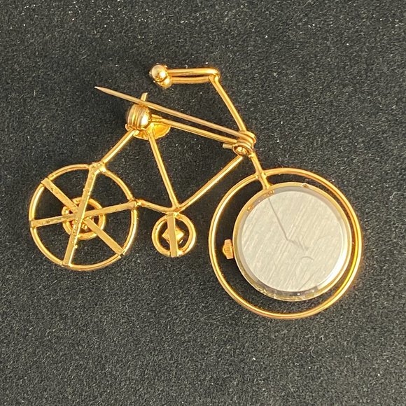 Vintage Bicycle Brooch With Quartz Cardini Watch main image 4